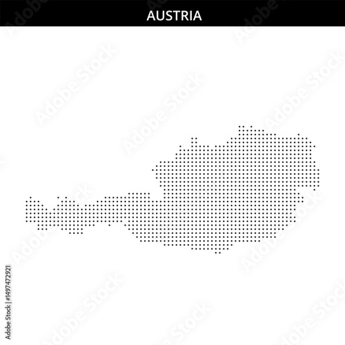 Artistic Austria map with dots