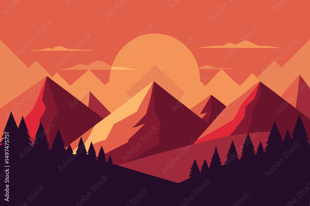 Fototapeta premium sunset in mountains