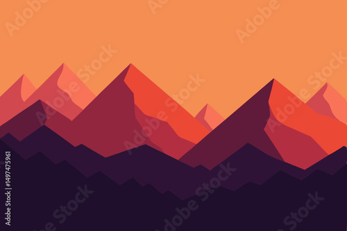 sunset in mountains