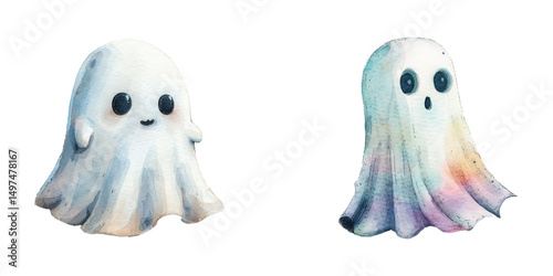 ghost watercolor vector illustration