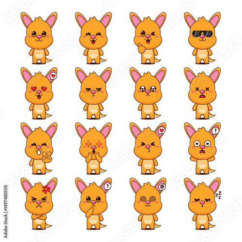 Cute Kangaroo Cartoon Mascot Character Illustration