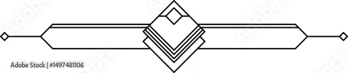 Decorative art deco for border. Art deco illustration