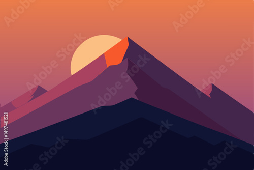 mountain landscape vector illustration