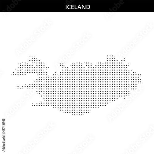 Map representation of Iceland with dots