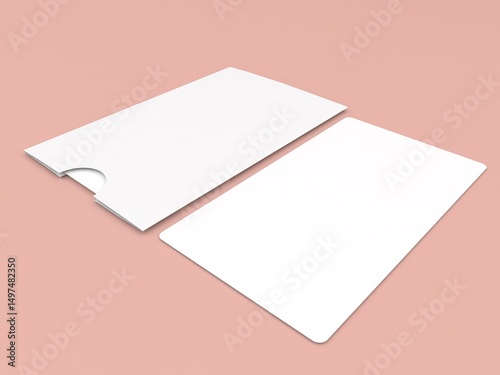 Blank card and envelope on a pastel background perfect for personalized stationery or crafting projects