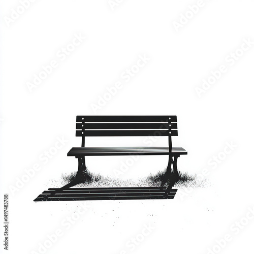 bench silhouette , black an...