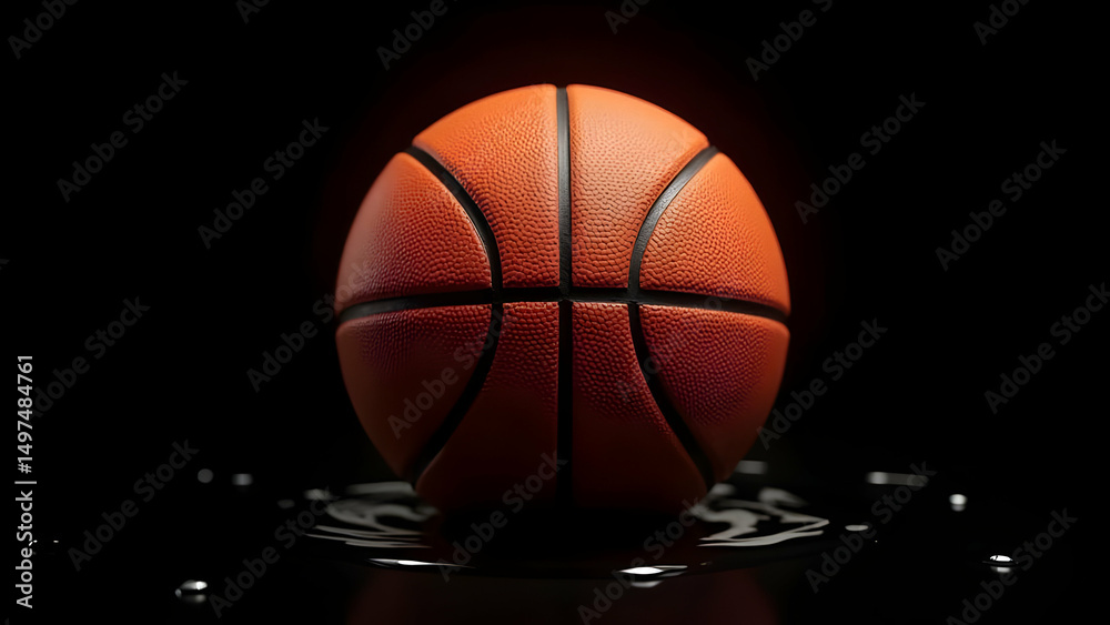 Obraz premium Liquid Solid Paradox: Basketball Impossibly Rippling While Maintaining Perfect Form