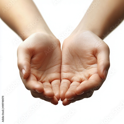 cupped hands isolated