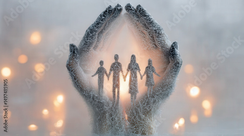 Double exposure of family h...