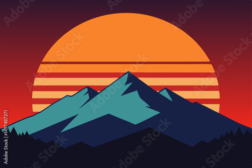 mountain landscape vector illustration