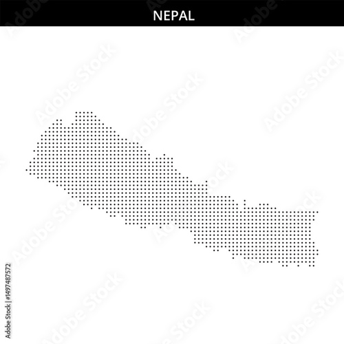 Nepal border outline map