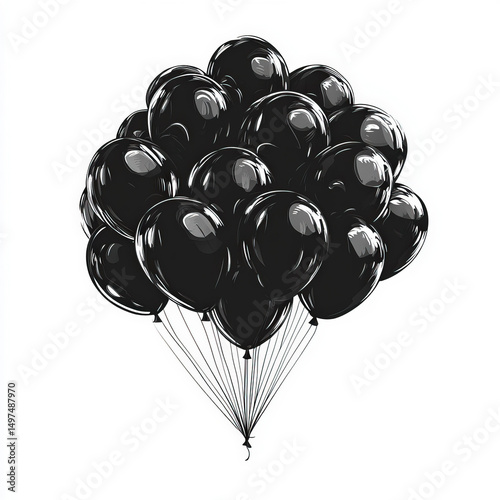 party balloons silhouette ,...