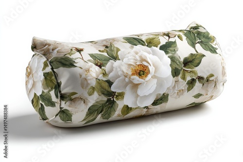 Floral bolster pillow designed with elegant peony patterns for home decor enhancement