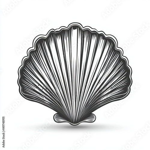 seashell silhouette , black...