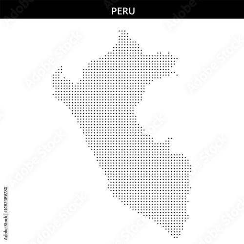 Map outline of Peru created with dots