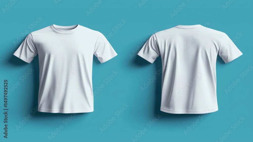 Fototapeta premium Versatile collared t-shirt mockup ideal for printing purposes.