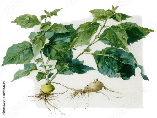 Botanical illustration of b...