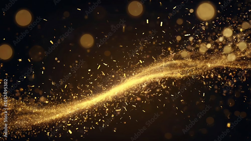 Obraz premium Water drops on black evoke an abstract cosmos with starlight glow