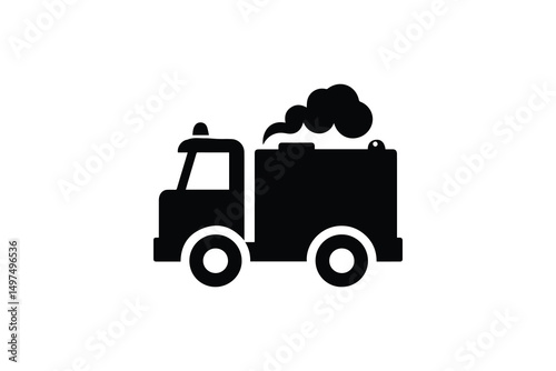 simple and unobtrusive Fire fighter's truck vector silhouette illustration isolated in white background