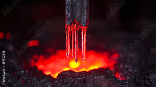 Molten Metal Pouring A Close-Up View of the Industrial Casting Process