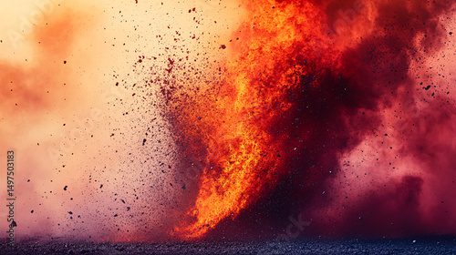 Fiery Inferno A Vortex of Intense Fire and Embers