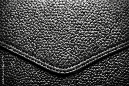 Wallpaper Mural Close-up view of black textured leather surface with detailed pattern and seam highlighting craftsmanship in design Torontodigital.ca