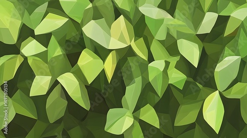 Abstract Green Leaf Polygon Background Texture