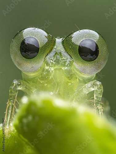 Macro Photography of a Glass Frog with Strikingly Large Eyes