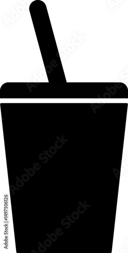 drink with straw. Fast food or cafe symbol. Cold drink. lemonade or cola designation for menu. various cocktail drinks