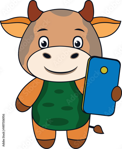 Cute cartoon and variety stylish Cow vector, Colorful and Cartoon style animals premium quality vector illustration design