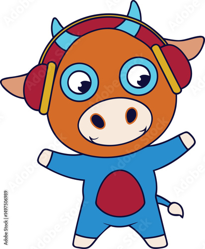 Cute cartoon and variety stylish Cow vector, Colorful and Cartoon style animals premium quality vector illustration design