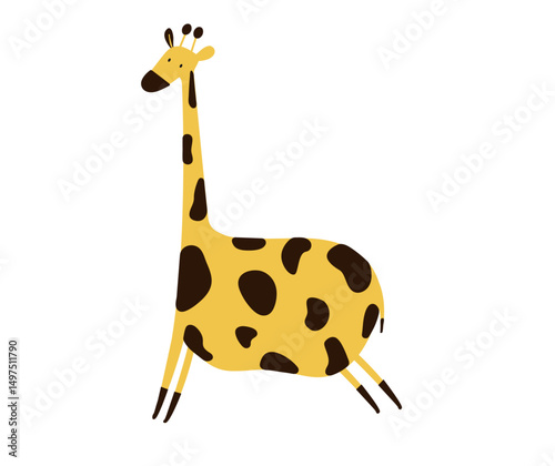 Cute cartoon giraffe vector illustration