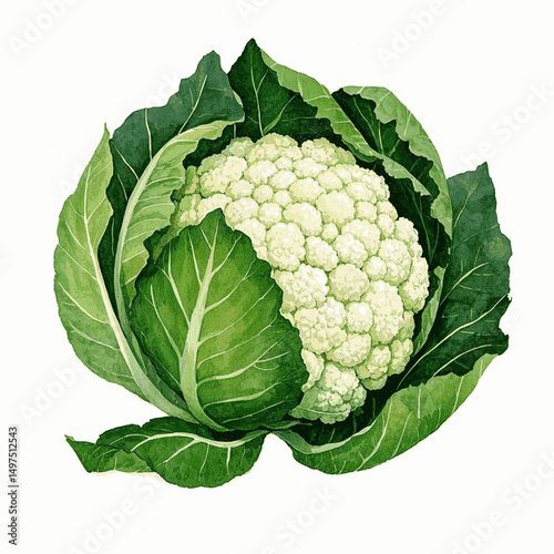 Muted Harvest in Wash cauliflower isolated watercolor vector illustration svg
