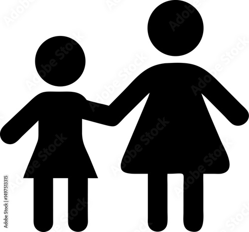 Siblings icon family relation flat vector