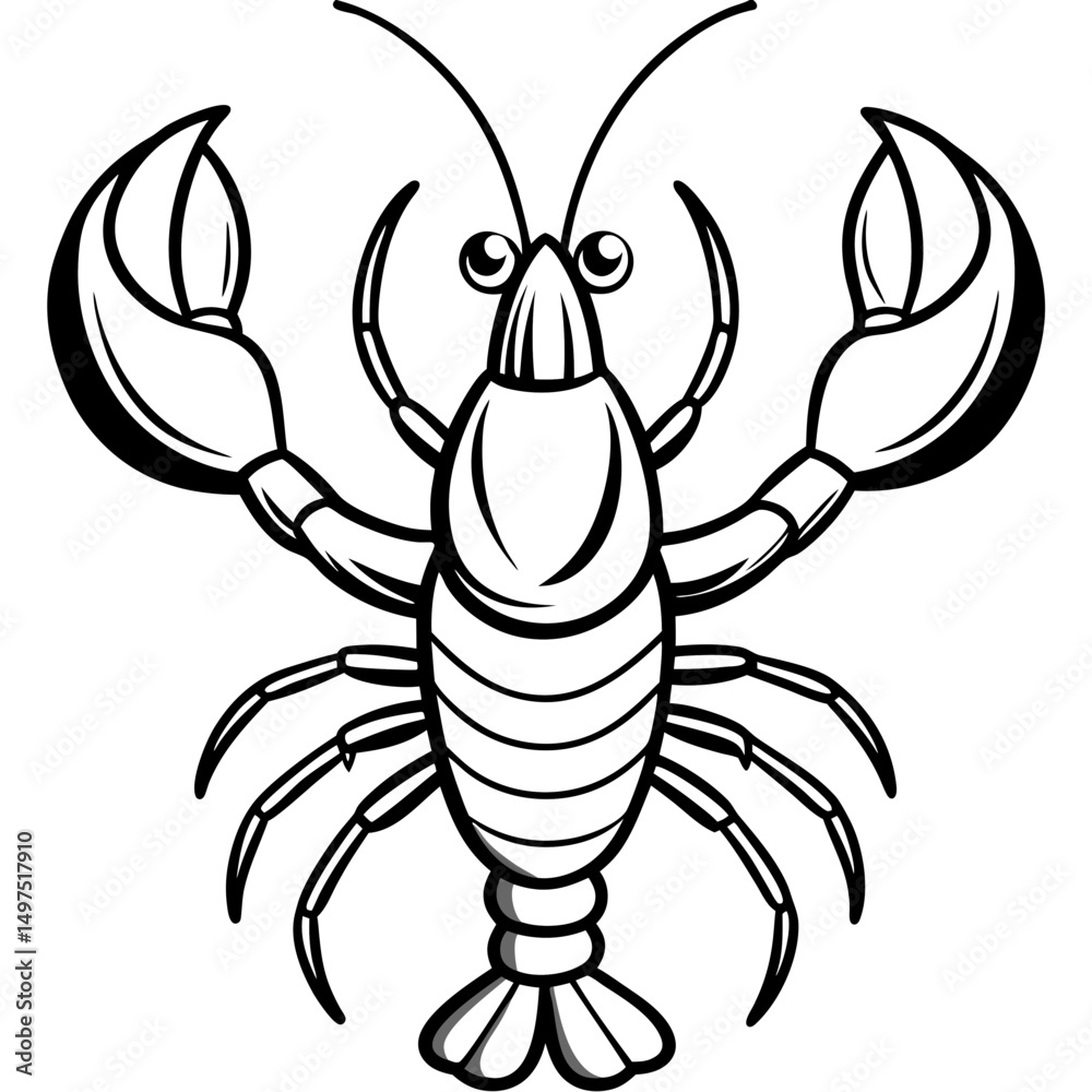 Obraz premium Royal Lobster line art vector