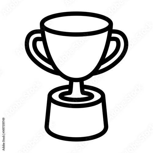 Trophy (Achievements) Vector Line Icon Design