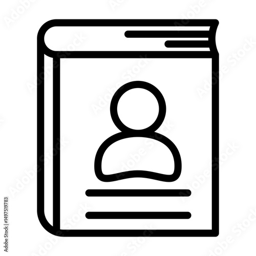 Biography Book Vector Line Icon Design
