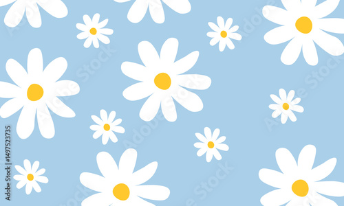 seamless pattern with camomiles