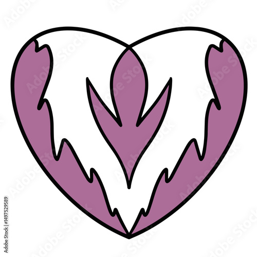 Sweet little heart. Doodle illustration in vector. Design of postcards and invitations.