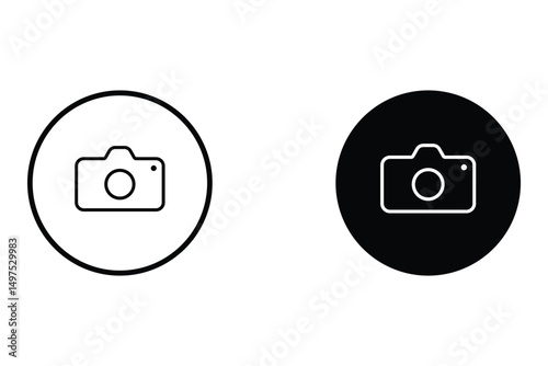Camera icon set. camera photo snapshot capture photo shutter flash digital app minimalist symbol modern outline vector icon graphics flat style