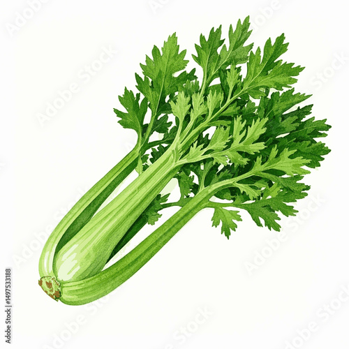 Subtle Crispness in Wash celery isolated watercolor vector illustration svg