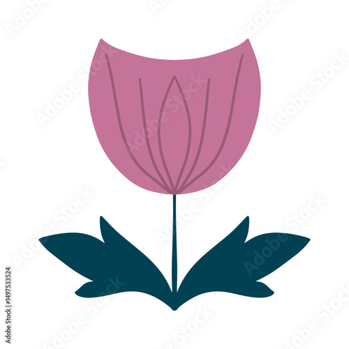 A single flower. Digital illustration. Design of covers, postcards, invitations, things