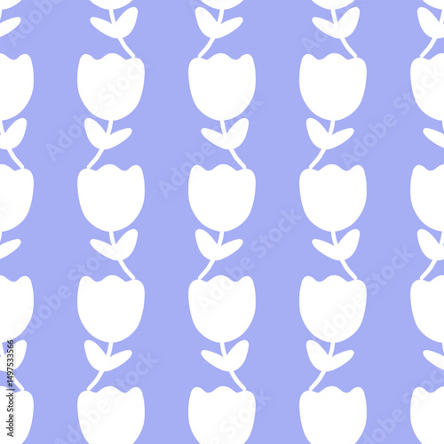 Vector seamless pattern with flowers. Botanical seamless pattern 