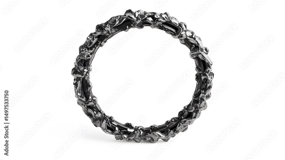 Fototapeta premium Abstract Circular Frame Black Metal Design Elegant Ornate