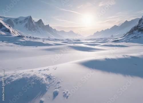 Frozen landscape, glistening snow drifts, icy textures,  ice,  snow texture
