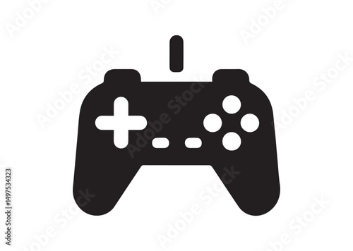 Gamepad Icon, Gamepad Silhouette Black Vector White Background