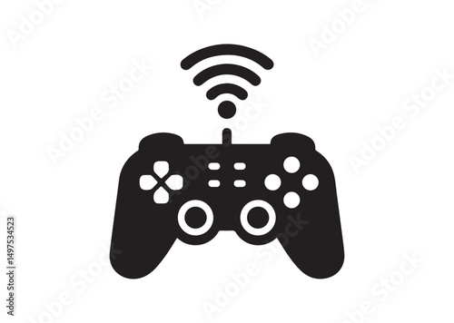Gamepad Icon, Gamepad Silhouette Black Vector White Background
