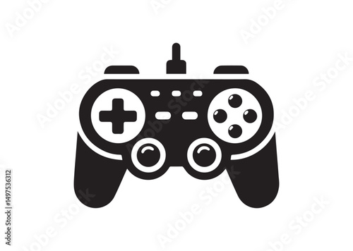 Gamepad Icon, Gamepad Silhouette Black Vector White Background