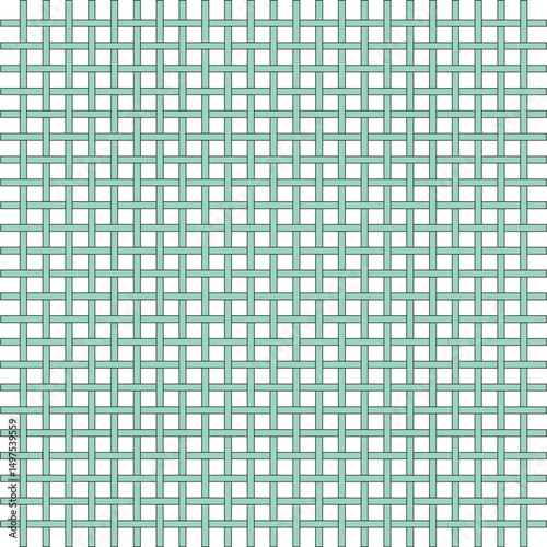 Weave pattern created from neon mint green lines