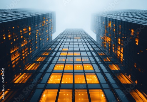 Wallpaper Mural Modern skyscrapers in the city at night Torontodigital.ca